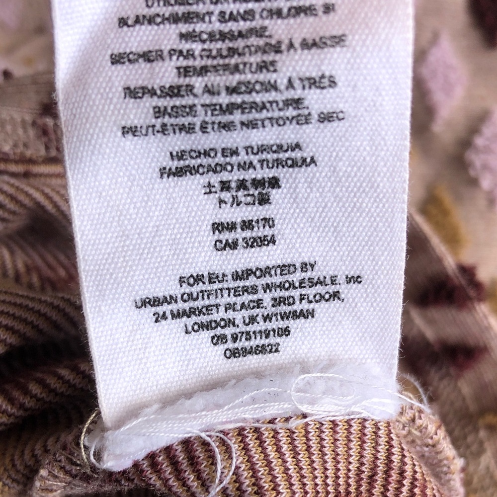 Free People Magic Carpet Cropped Tee Mauve Embroidered 3/4 Sleeve - Picture 12 of 14